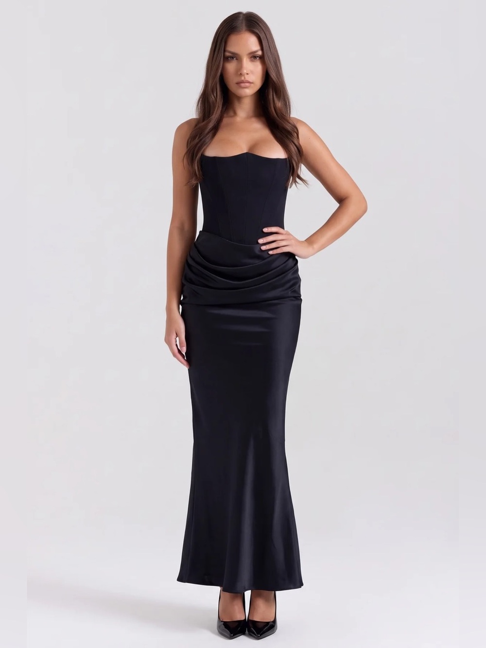 Rosalind black corset gown size large new with tags
